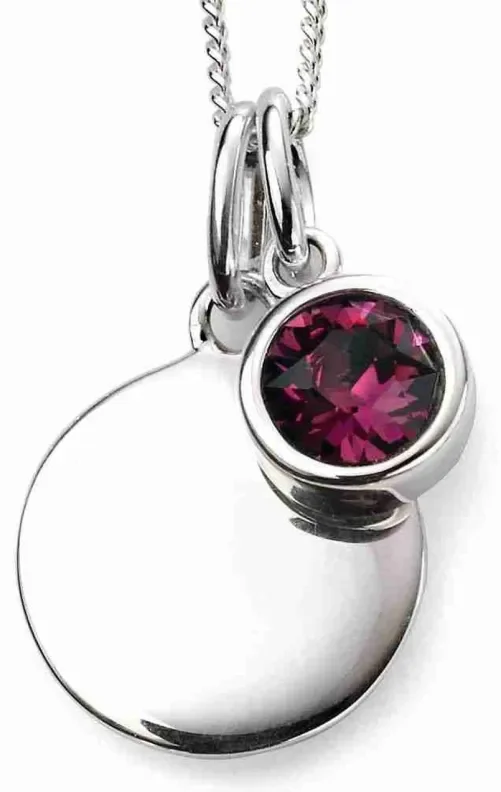 Mon-bijou - D4591 - Collier anniversaire pierre de février en argent 925/1000