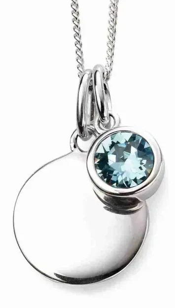 Mon-bijou - D4592 - Collier anniversaire pierre de mars en argent 925/1000