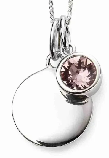 Mon-bijou - D4595 - Collier anniversaire pierre de juin en argent 925/1000