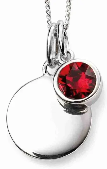 Mon-bijou - D4596 - Collier anniversaire pierre de juillet en argent 925/1000