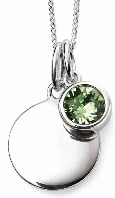 Mon-bijou - D4597 - Collier anniversaire pierre d'août en argent 925/1000