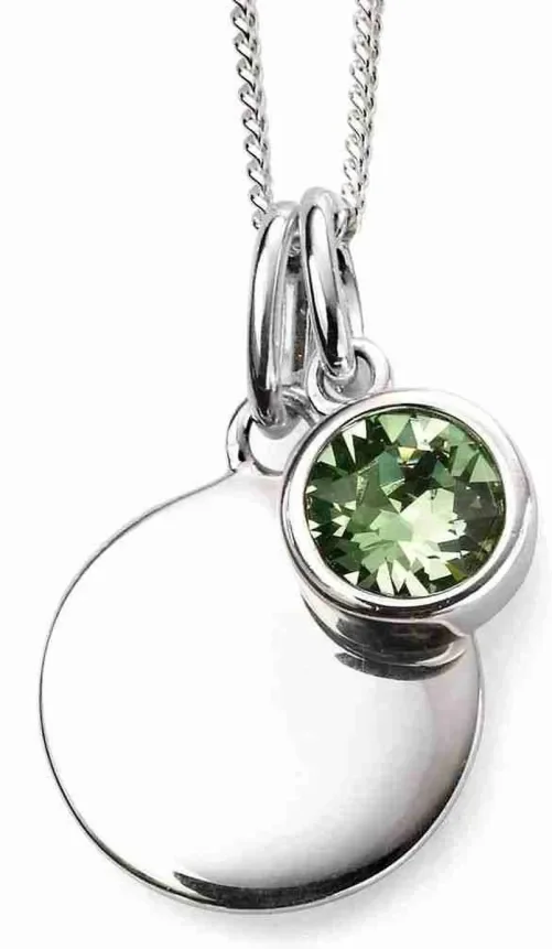 Mon-bijou - D4597 - Collier anniversaire pierre d'août en argent 925/1000