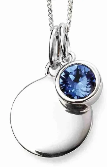 Mon-bijou - D4598 - Collier anniversaire pierre de septembre en argent 925/1000