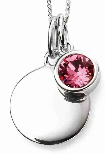 Mon-bijou - D4599 - Collier anniversaire pierre d'octobre en argent 925/1000