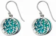 Boucles d oreilles pendantes  éclat aztèque  - argent 925 rhodié et turquoise véritable
