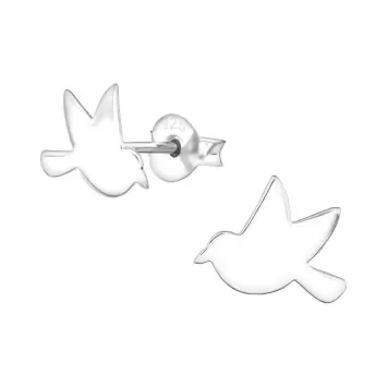 Mon-bijou -  H20863 - Boucle d'oreille hirondelle en argent 925/1000