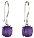 Boucles d oreilles améthyste naturelle en argent 925