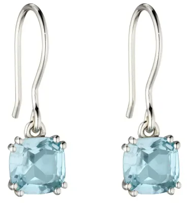 Mon-bijou - D5849 - Boucle d'oreille topaze bleu en argent 925/1000