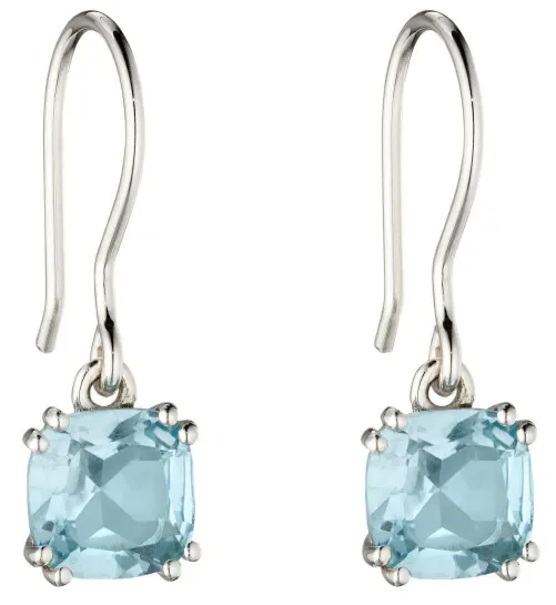 Mon-bijou - D5849 - Boucle d'oreille topaze bleu en argent 925/1000