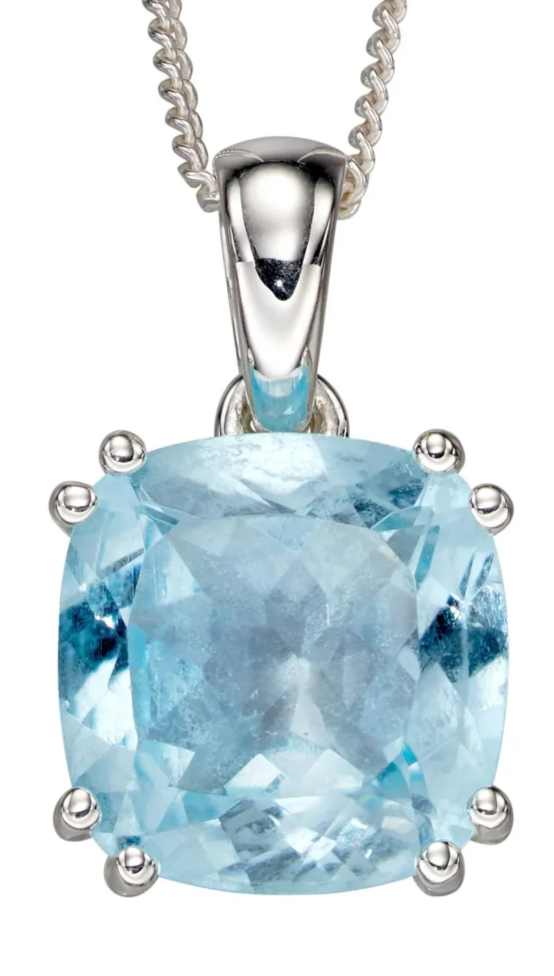 Collier topaze bleue  éclat céleste  en argent 925