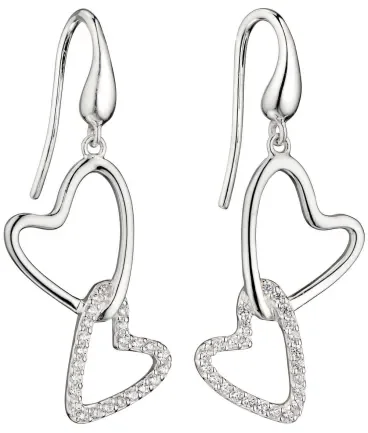 Mon-bijou - D5816 - Boucle d'oreille coeur chic et classe en argent 925/1000