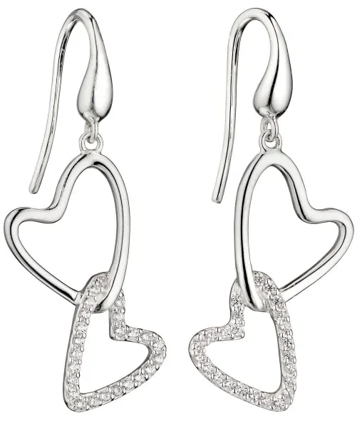 Boucles d oreilles cœur  amour éclatant  - argent 925