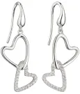 Boucles d oreilles cœur  amour éclatant  - argent 925
