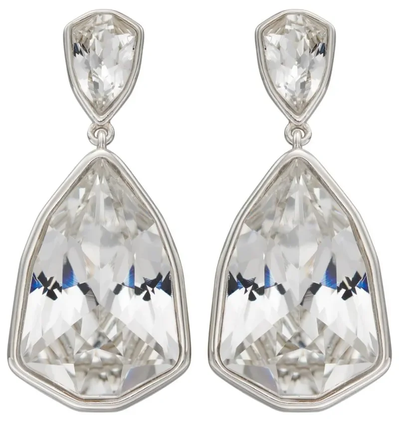 Boucles d oreilles  éclat solitaire  - cristal scintillant et argent 925