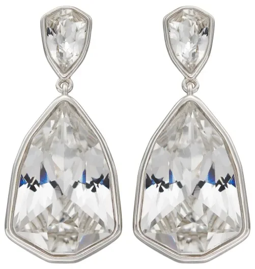 Boucles d oreilles  éclat solitaire  - cristal scintillant et argent 925