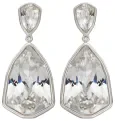 Boucles d oreilles  éclat solitaire  - cristal scintillant et argent 925