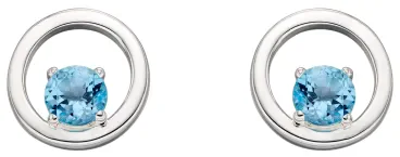 Mon-bijou - D5827 - Boucle d'oreille topaze bleu en argent 925/1000