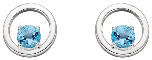 Mon-bijou - D5827 - Boucle d'oreille topaze bleu en argent 925/1000