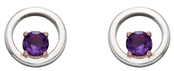 Mon-bijou - D5828 - Boucle d'oreille amethyste en argent 925/1000