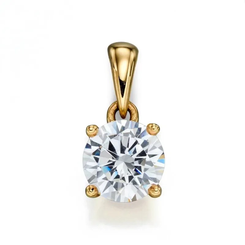 Collier solitaire éclat divin en or 9k et oxyde de zirconium