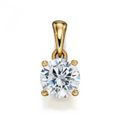 Collier solitaire éclat divin en or 9k et oxyde de zirconium