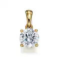 Collier solitaire éclat divin en or 9k et oxyde de zirconium