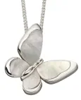 Collier papillon  envol  en nacre et argent 925