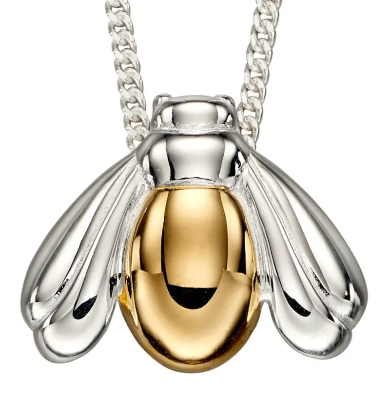 Collier abeille  mellifère  en argent 925 plaqué or 18 carats
