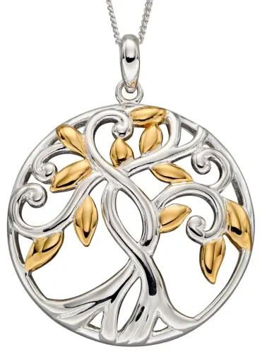 Mon-bijou - D4832 - Collier arbre de vie plaqué or en argent 925/1000