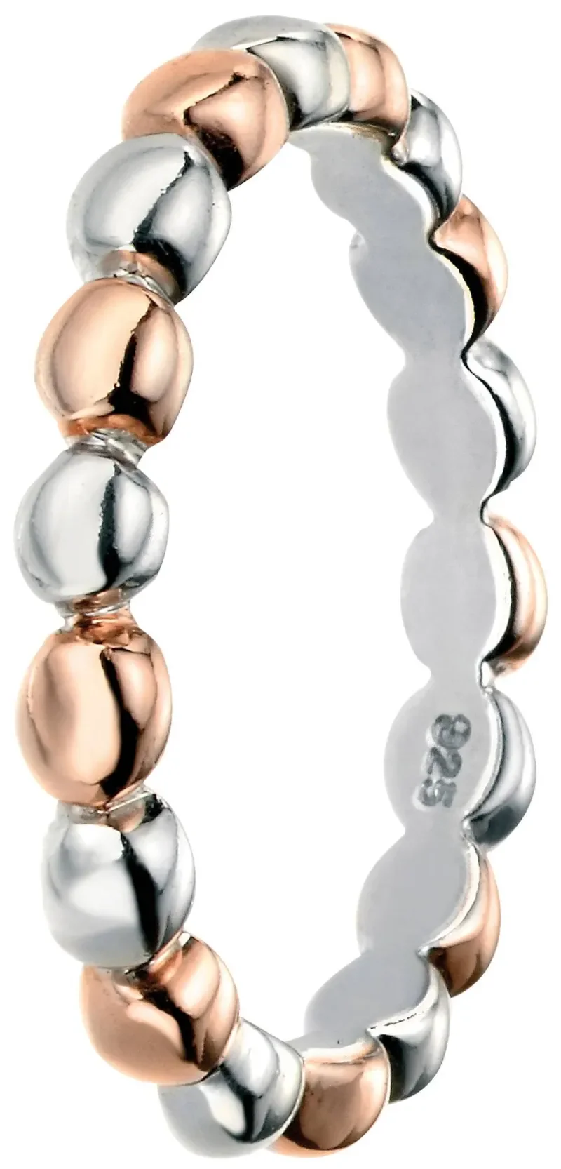 Bague éclat rosé en argent 925 or rose 18 carats