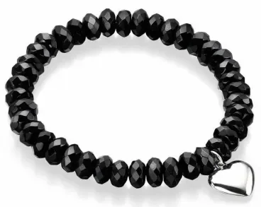 Bracelet agate et coeur en argent 925/1000 