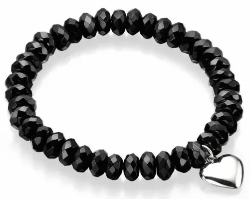 Bracelet agate et coeur en argent 925/1000 