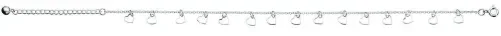 Chaîne cheville coeurs en argent 925/1000