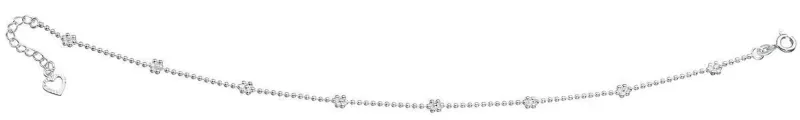Chaîne de cheville  cœur solaire  en argent 925