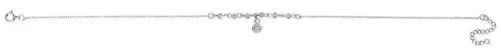 Chaîne de cheville argent 925 zircon  éclat solaire