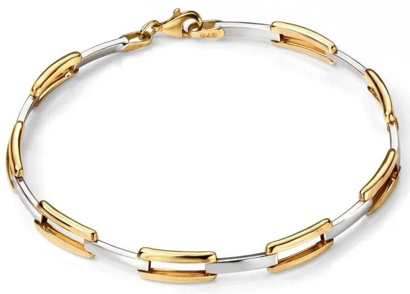 ✨ bracelet femme  éclat polaire  or blanc et or jaune 9 carats