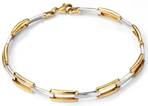 Mon-bijou - D427 - Bracelet tendance en Or blanc et Or 375/1000