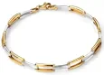 ✨ bracelet femme  éclat polaire  or blanc et or jaune 9 carats