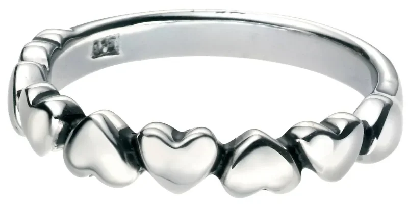 Bague alliance  coeurs entrelacés  en argent 925