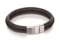 Bracelet homme  caractère   acier inoxydable et cuir véritable
