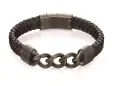 Bracelet homme en cuir et acier  caractère