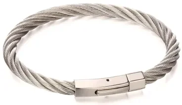 Mon-bijou - D5053 - Bracelet torsadé en acier inoxydable