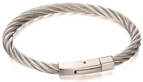 Mon-bijou - D5053 - Bracelet torsadé en acier inoxydable