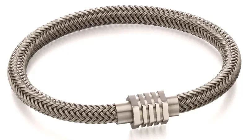 Bracelet acier inoxydable urbain  chaîne gourmette grise pour homme