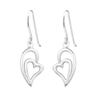 Mon-bijou - H34839 - Boucle d'oreille coeur en argent 925/1000