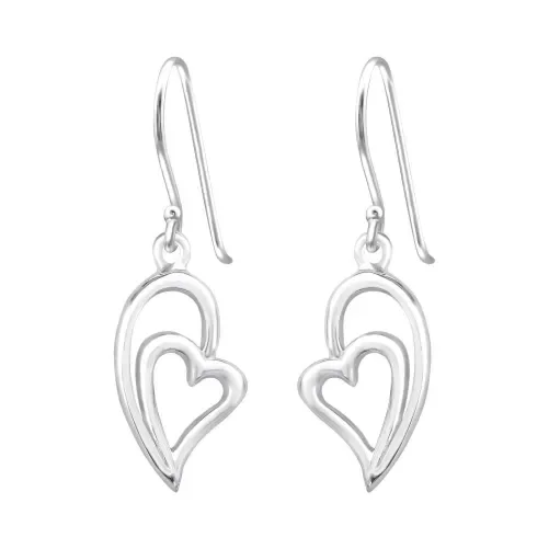 Mon-bijou - H34839 - Boucle d'oreille coeur en argent 925/1000