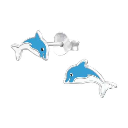 Boucles d oreilles dauphins  valse marine  en argent 925