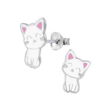 Mon-bijou - FF2001 - Boucle d'oreille chat en argent 925/1000