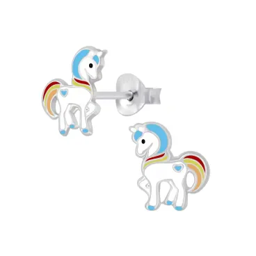 Mon-ou - FF4084 - Boucle d'oreille chevaux en argent 925/1000