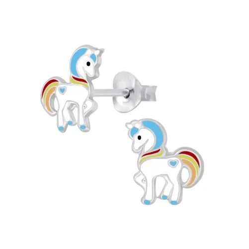 Mon-ou - FF4084 - Boucle d'oreille chevaux en argent 925/1000